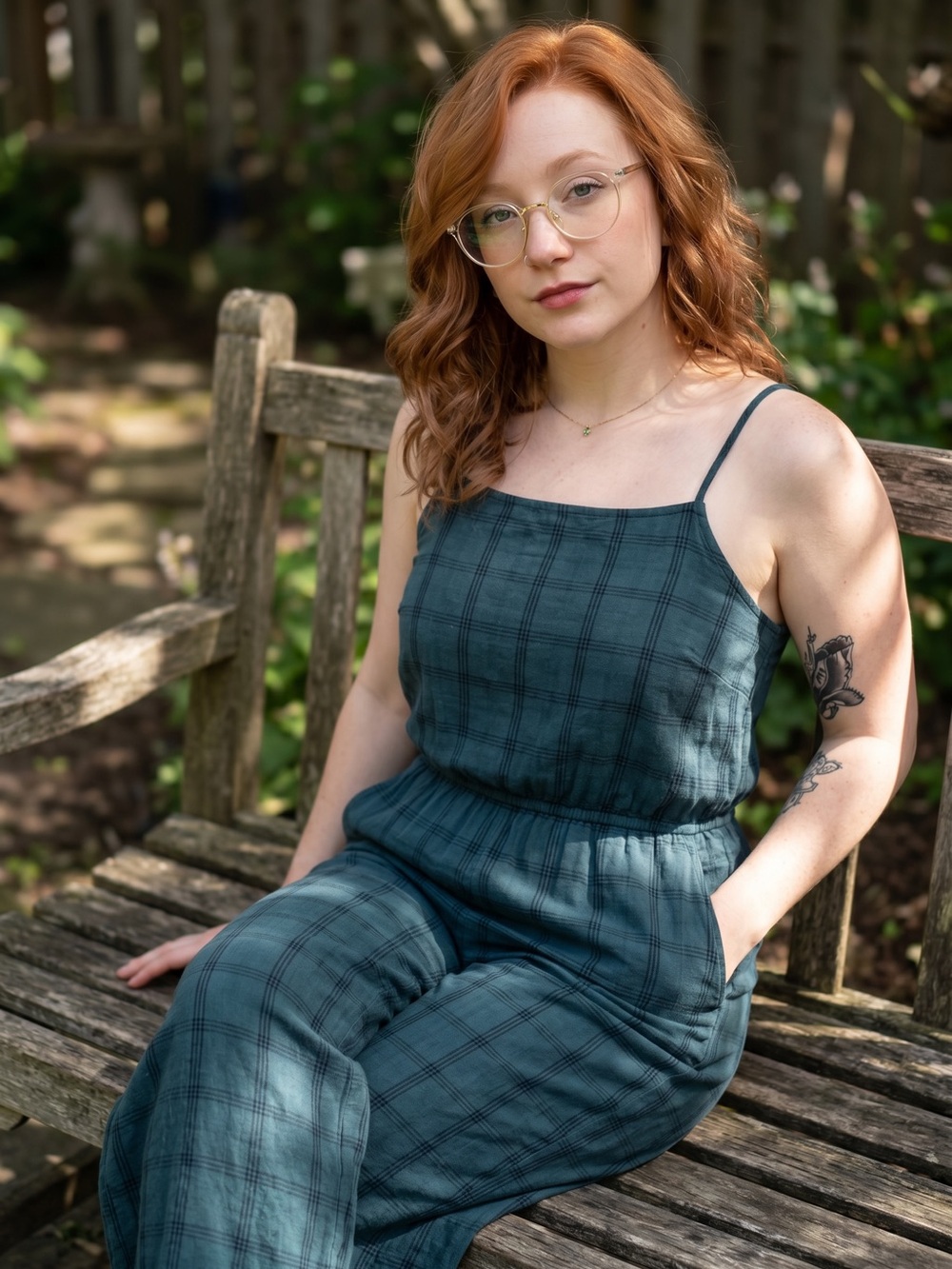 ☀️ American Eagle Outfitters • Dark Teal Plaid Jumpsuit • Women’s Small